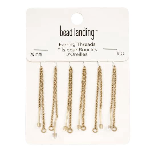 slide 1 of 2, 70mm Earring Threads With Rings, 6ct. By Bead Landing, 70 mm