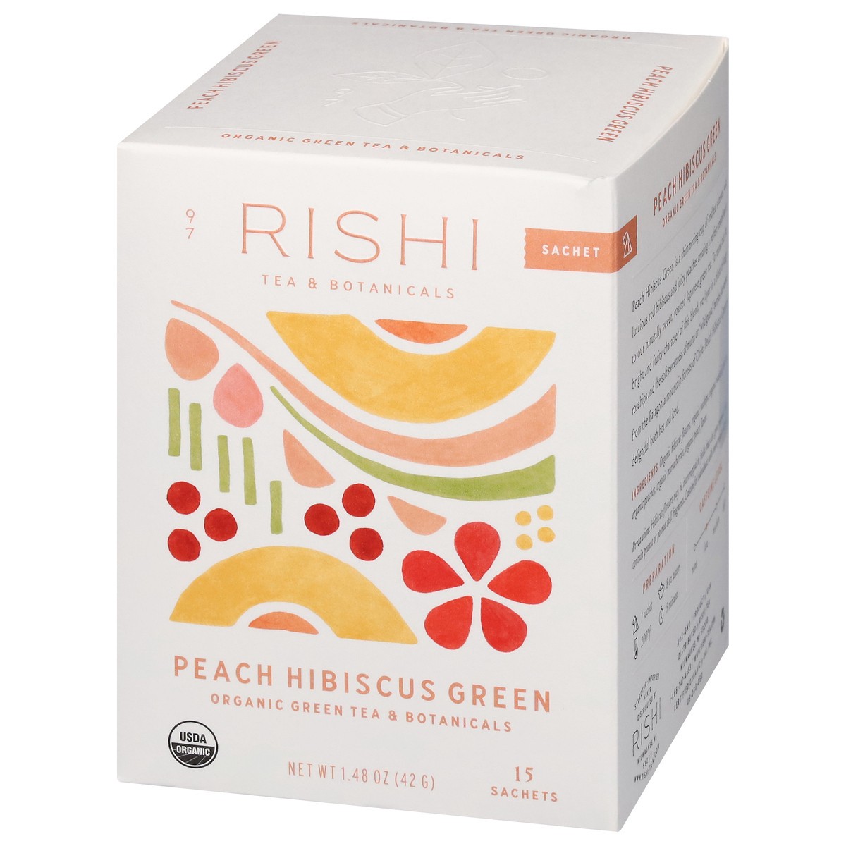 slide 11 of 12, Rishi Organic Peach Hibiscus Green Green Tea 15 Sachets, 15 oz