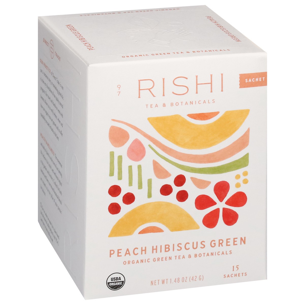 slide 4 of 12, Rishi Organic Peach Hibiscus Green Green Tea 15 Sachets, 15 oz