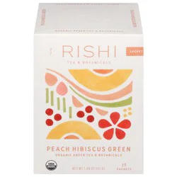 Rishi Organic Peach Hibiscus Green Tea 15 Sachets