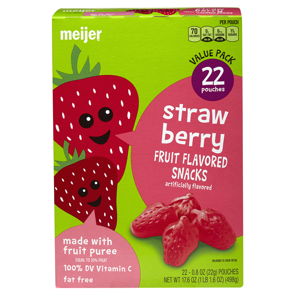 slide 1 of 1, Meijer Strawberry Fruit Snacks, 16 oz