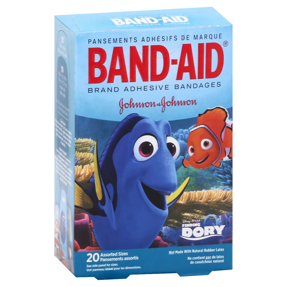 slide 2 of 9, BAND-AID Adhesive Bandages for Minor Cuts and Scrapes, Featuring Disney/Pixar Finding Dory Characters for Kids, Assorted Sizes 20 ct, 20 ct