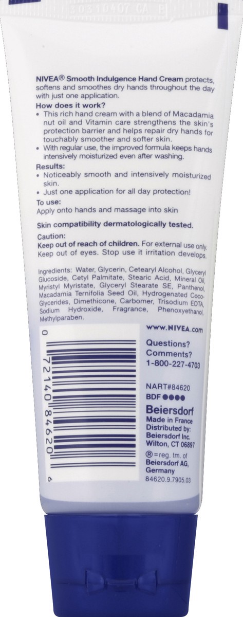 slide 6 of 6, Nivea Hand Cream Smooth Indulgence For Dry Hands, 8.4 oz