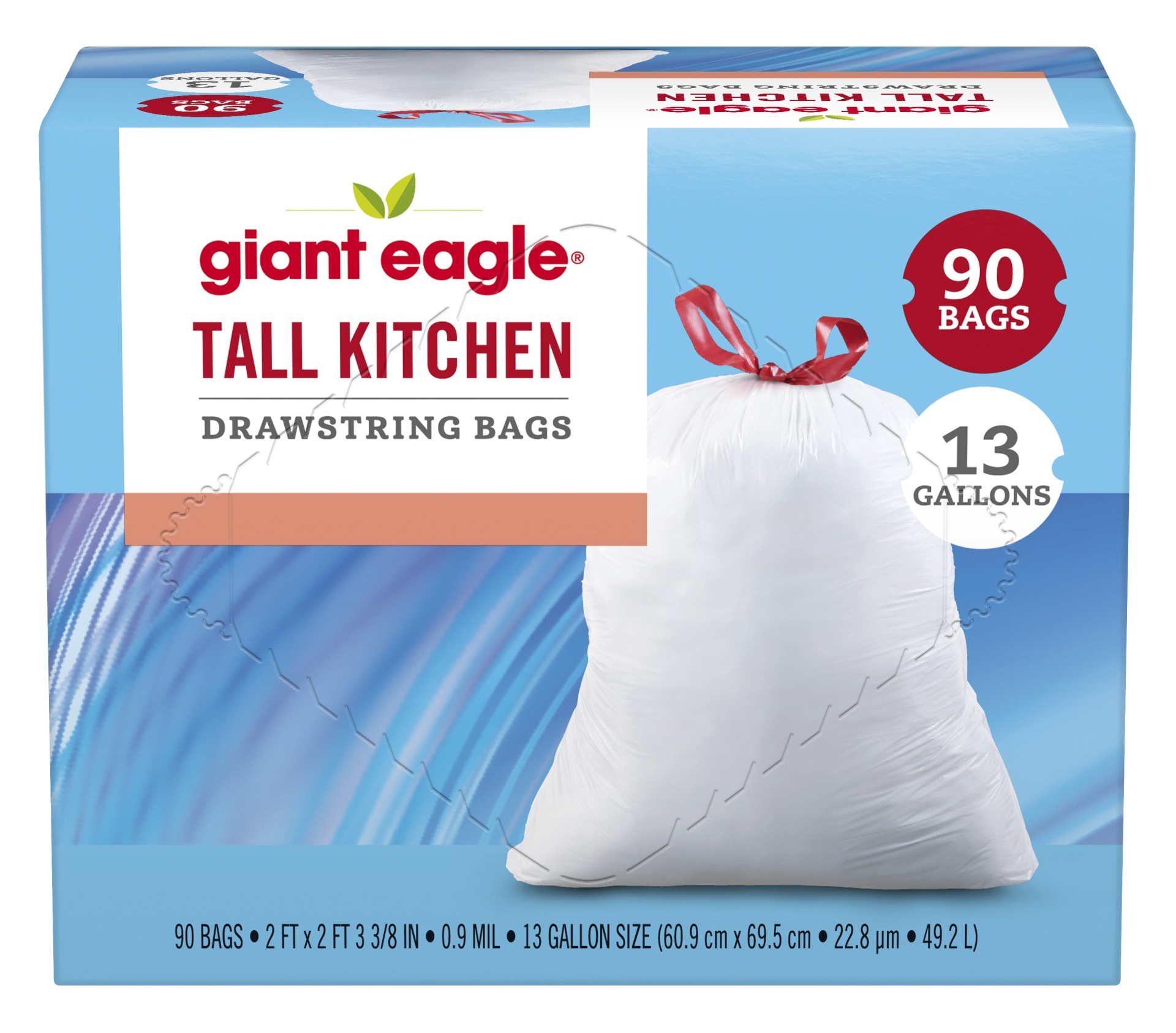 13 Gallon Drawstring Kitchen Trash Bags - 90 count