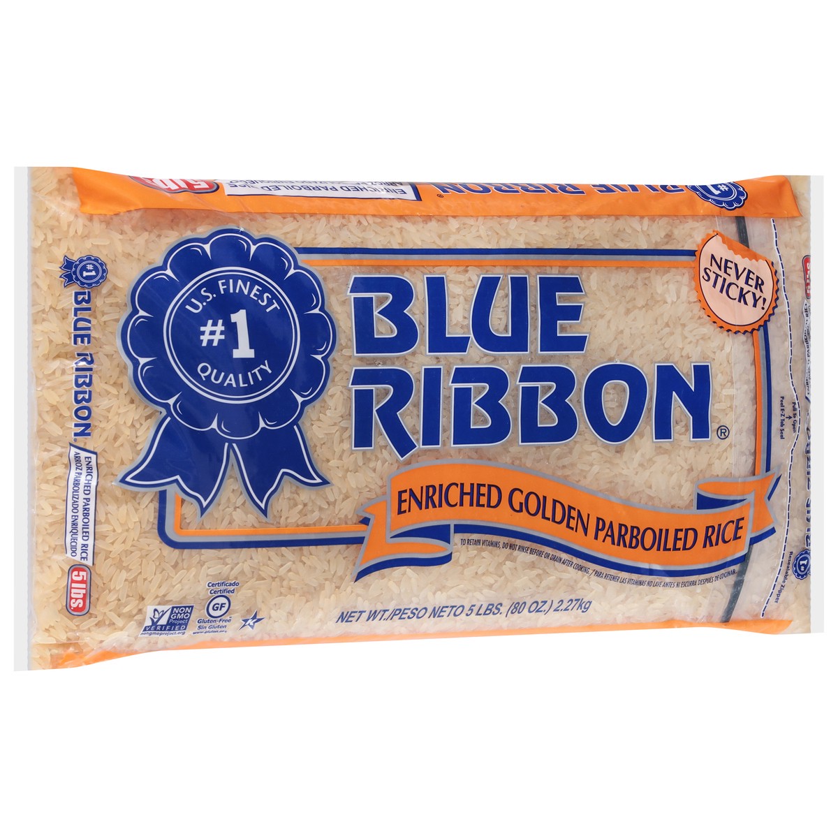 slide 4 of 9, Blue Ribbon Enriched Golden Parboiled Rice 5 lb, 5 lb