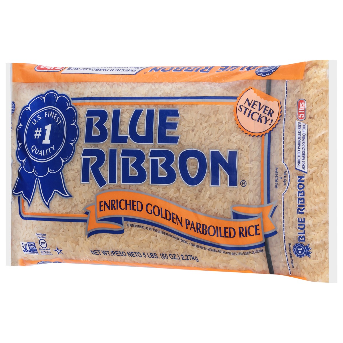 slide 5 of 9, Blue Ribbon Enriched Golden Parboiled Rice 5 lb, 5 lb