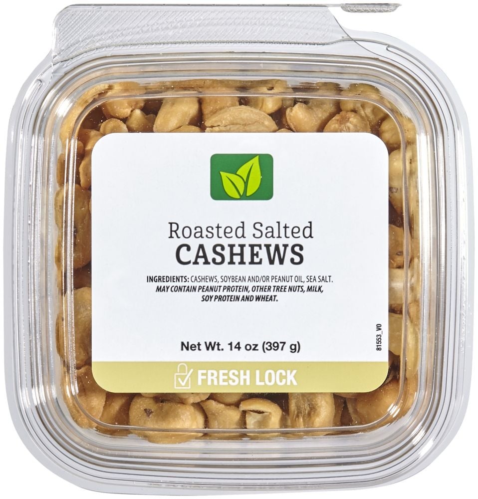 slide 1 of 1, Pre Packaged Bulk Roasted Salted Cashews, 14 oz