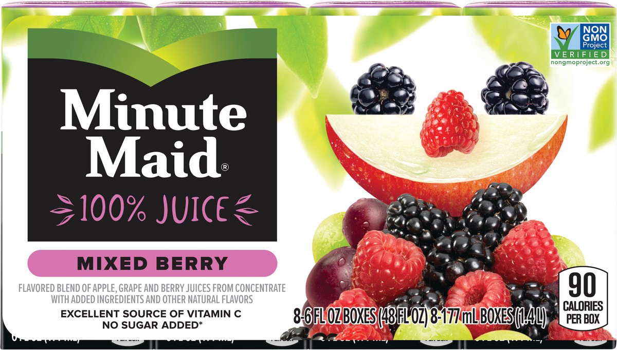 slide 8 of 9, Minute Maid Mixed Berry Juice 100 Cartons- 8 ct, 8 ct