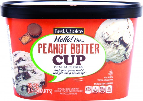 slide 1 of 1, Best Choice Peanut Butter Cup Premium Ice Cream, 48 fl oz