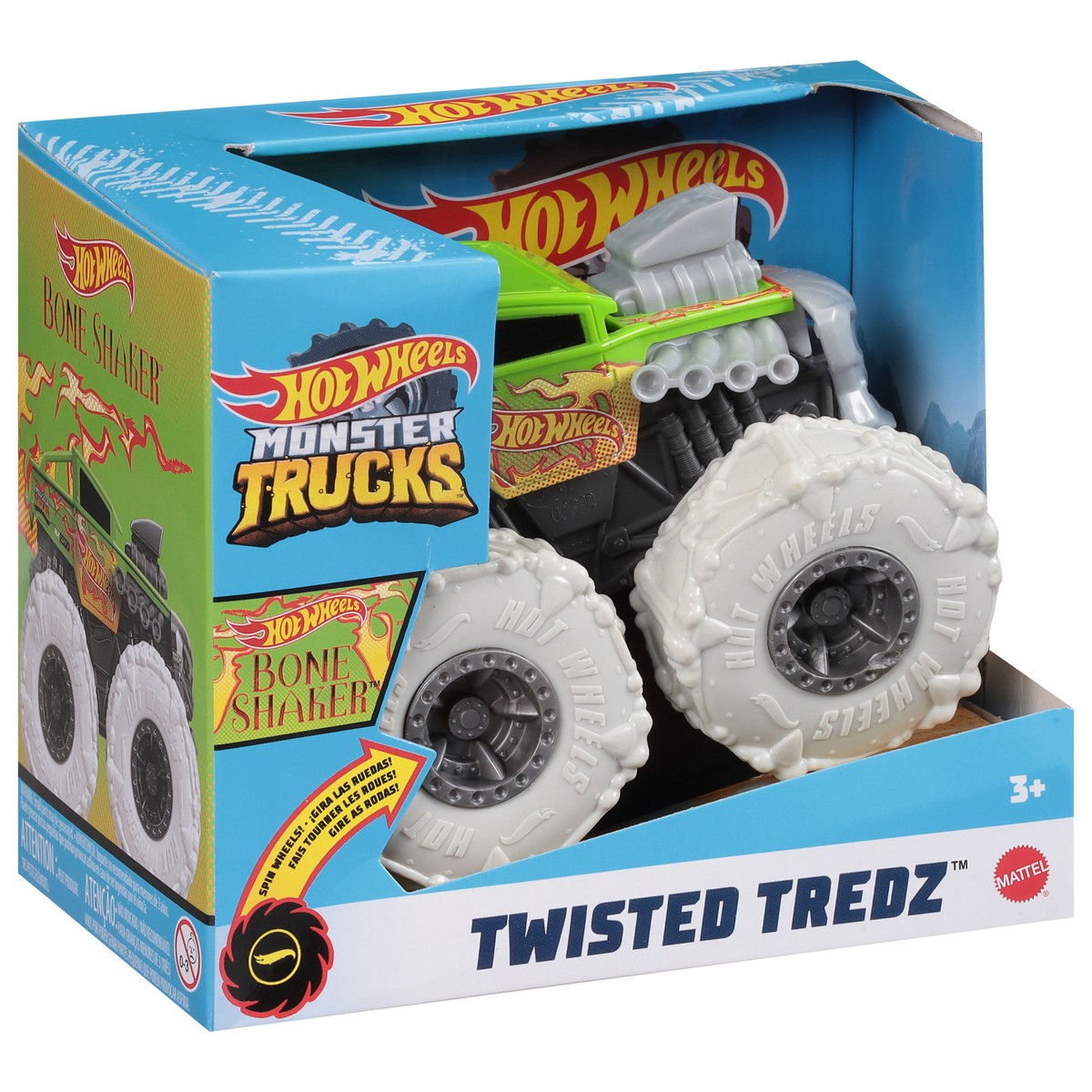 slide 2 of 9, Hot Wheels Twisted Tredz Bone Shaker Monster Trucks Toy 1 ea, 1 ea