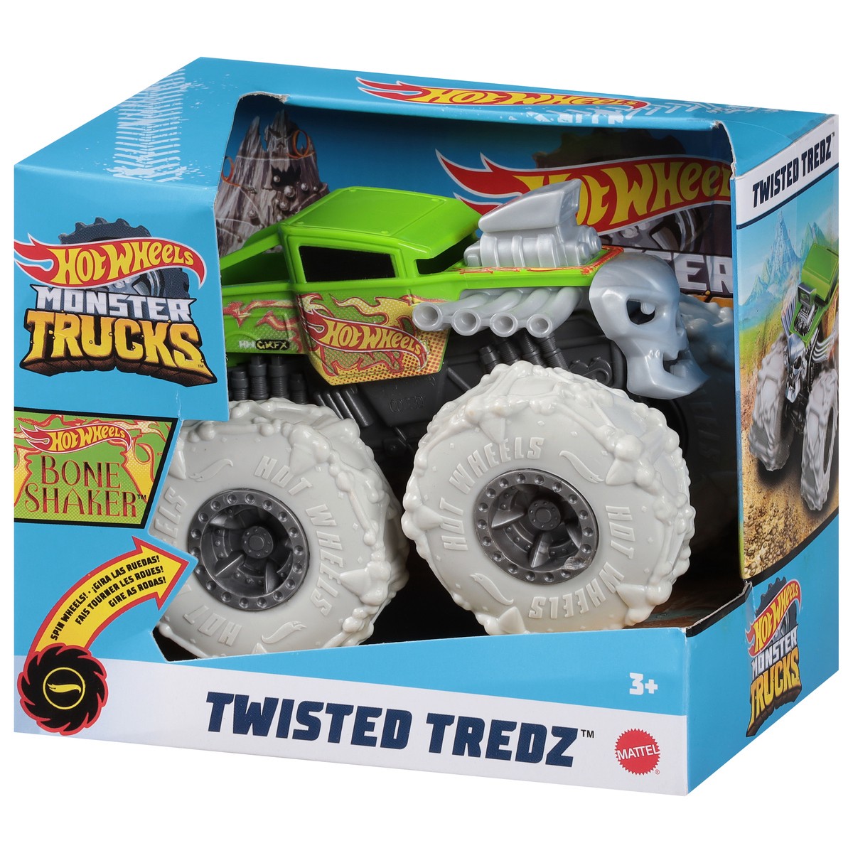 slide 3 of 9, Hot Wheels Twisted Tredz Bone Shaker Monster Trucks Toy 1 ea, 1 ea