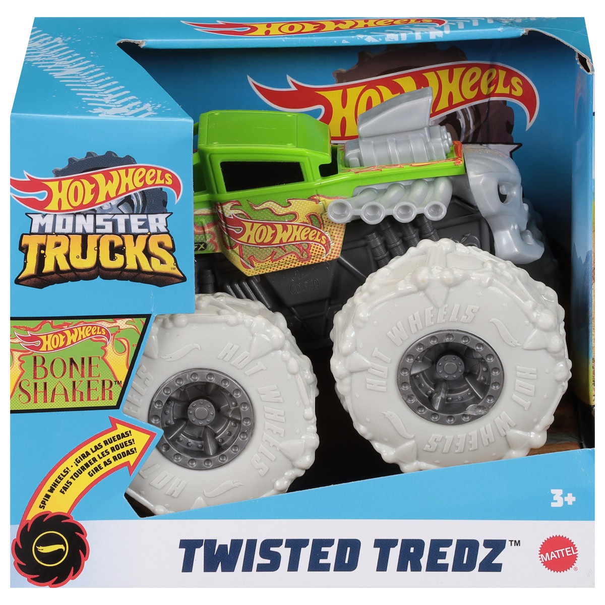 slide 9 of 9, Hot Wheels Twisted Tredz Bone Shaker Monster Trucks Toy 1 ea, 1 ea