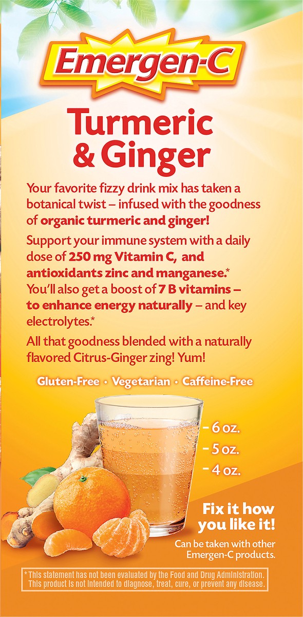 slide 8 of 9, Emergen-C Citrus Ginger Turmeric & Ginger 18 ea, 18 ct