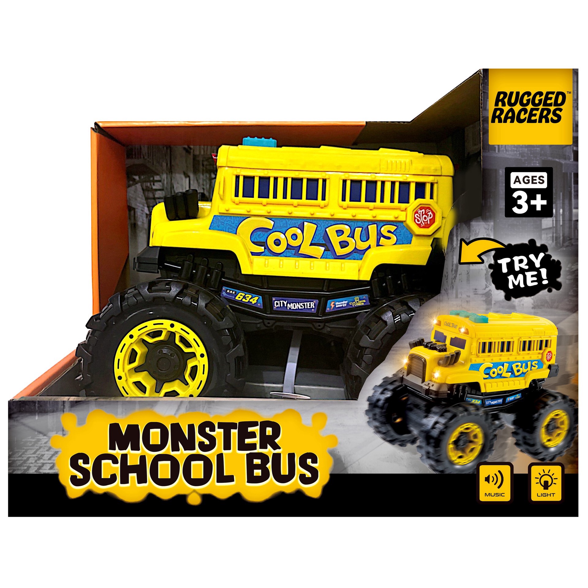 slide 1 of 1, Rugged Racers Monster School Bus, 1 ct
