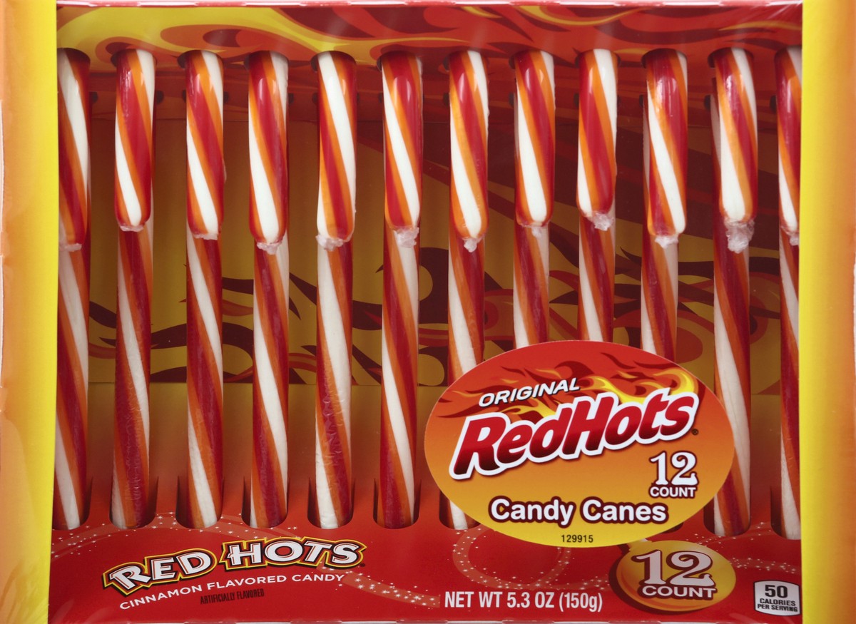 slide 5 of 10, Red Hots Candy Canes 12 ea, 12 ct