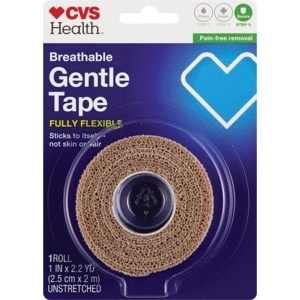 slide 1 of 1, CVS Health Breathable Gentle Tape Beige 1'', 1 ct