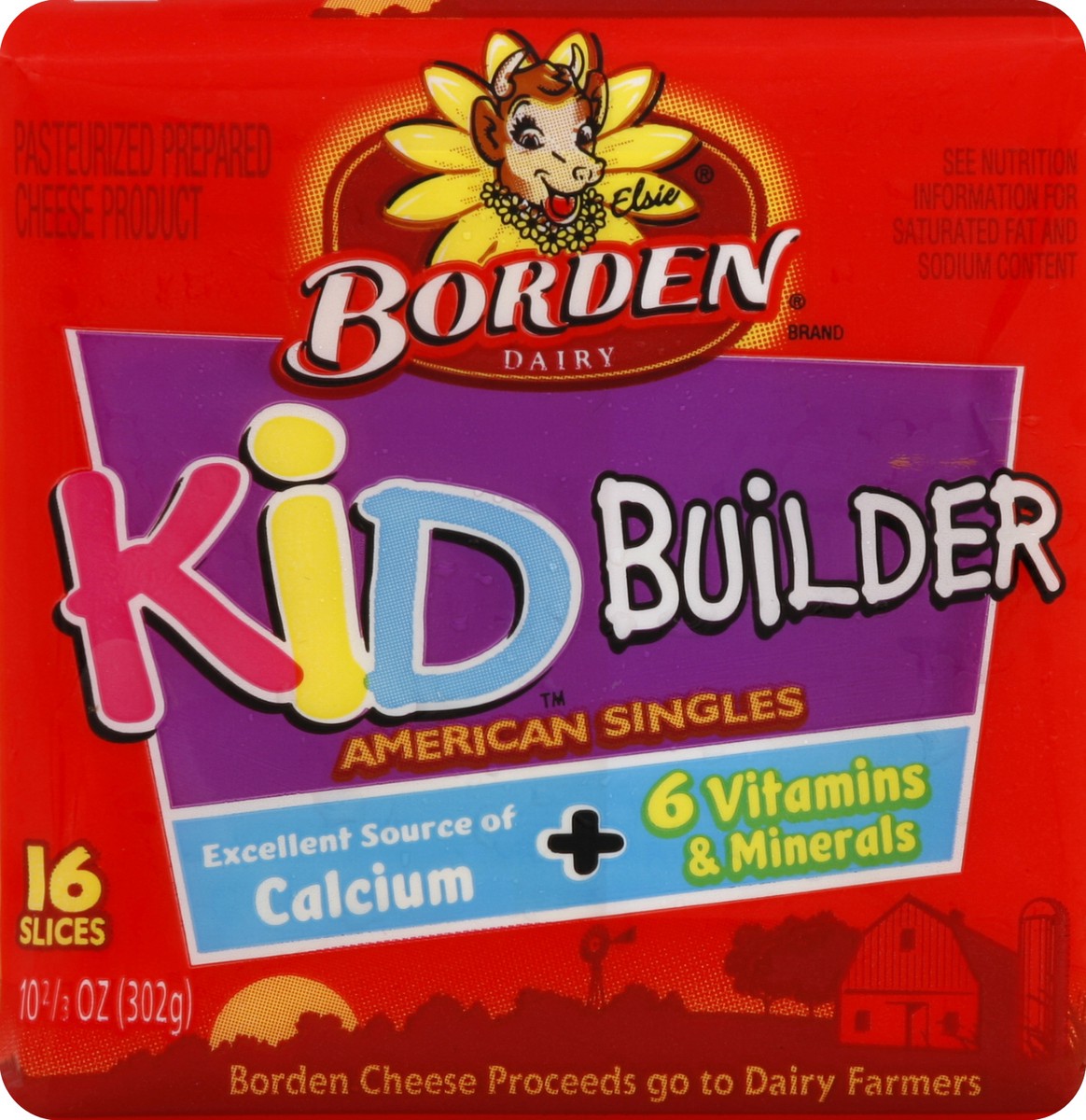 slide 5 of 5, Borden Kid Builder American Cheese Singles, 12 oz