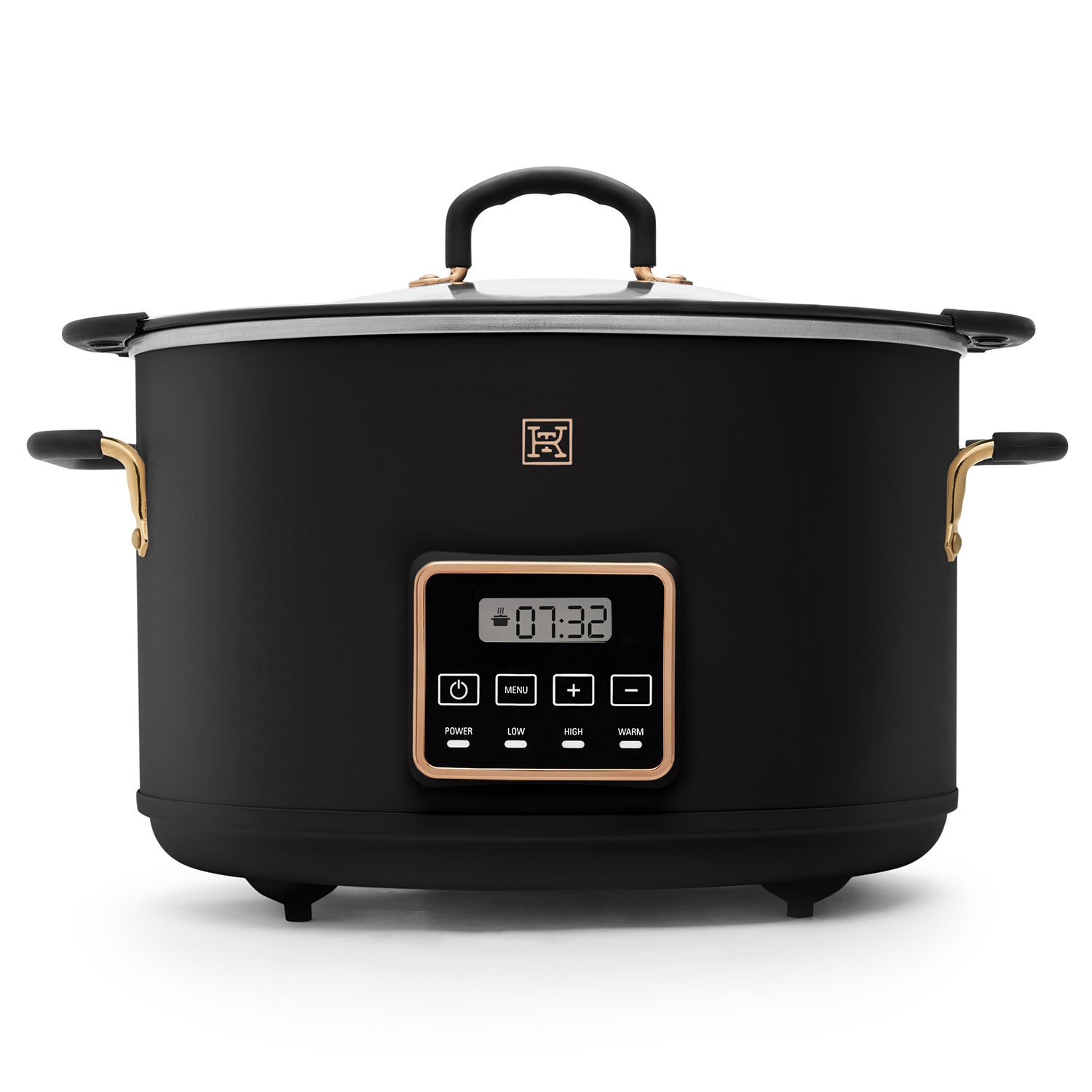 slide 1 of 1, Kitchen & Table by H-E-B Programmable Slow Cooker with Searing Pot - Classic Black, 10 qt