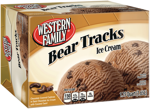 slide 1 of 1, Western Family Bear Tracks Ice Cream, 56 oz