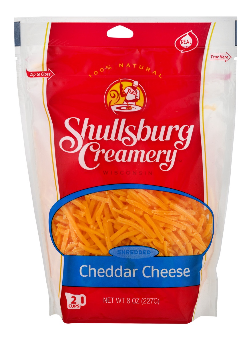 slide 1 of 1, Shullsburg Creamery Shredded Cheddar Cheese, 8 oz