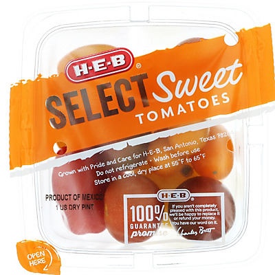 slide 1 of 1, H-E-B Select Sweet Tomatoes, 1 pint