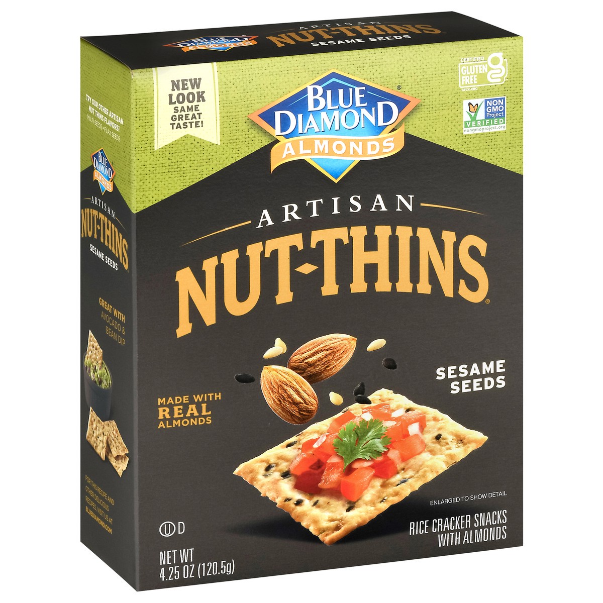 slide 2 of 9, Blue Diamond Artisan Nut Thins Crackers, Sesame Seed, 4.25oz Box, 4.25 oz