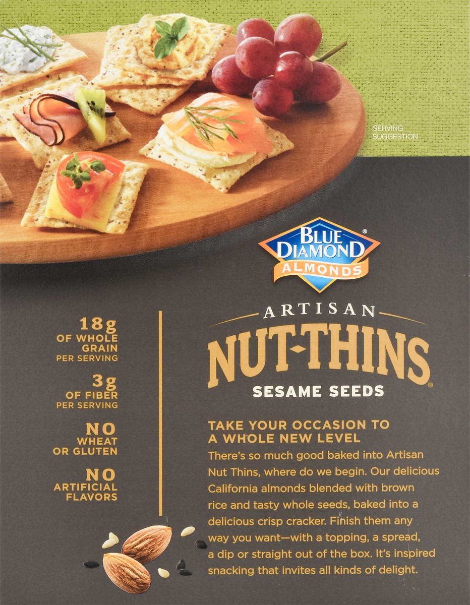 slide 5 of 9, Blue Diamond Artisan Nut Thins Crackers, Sesame Seed, 4.25oz Box, 4.25 oz