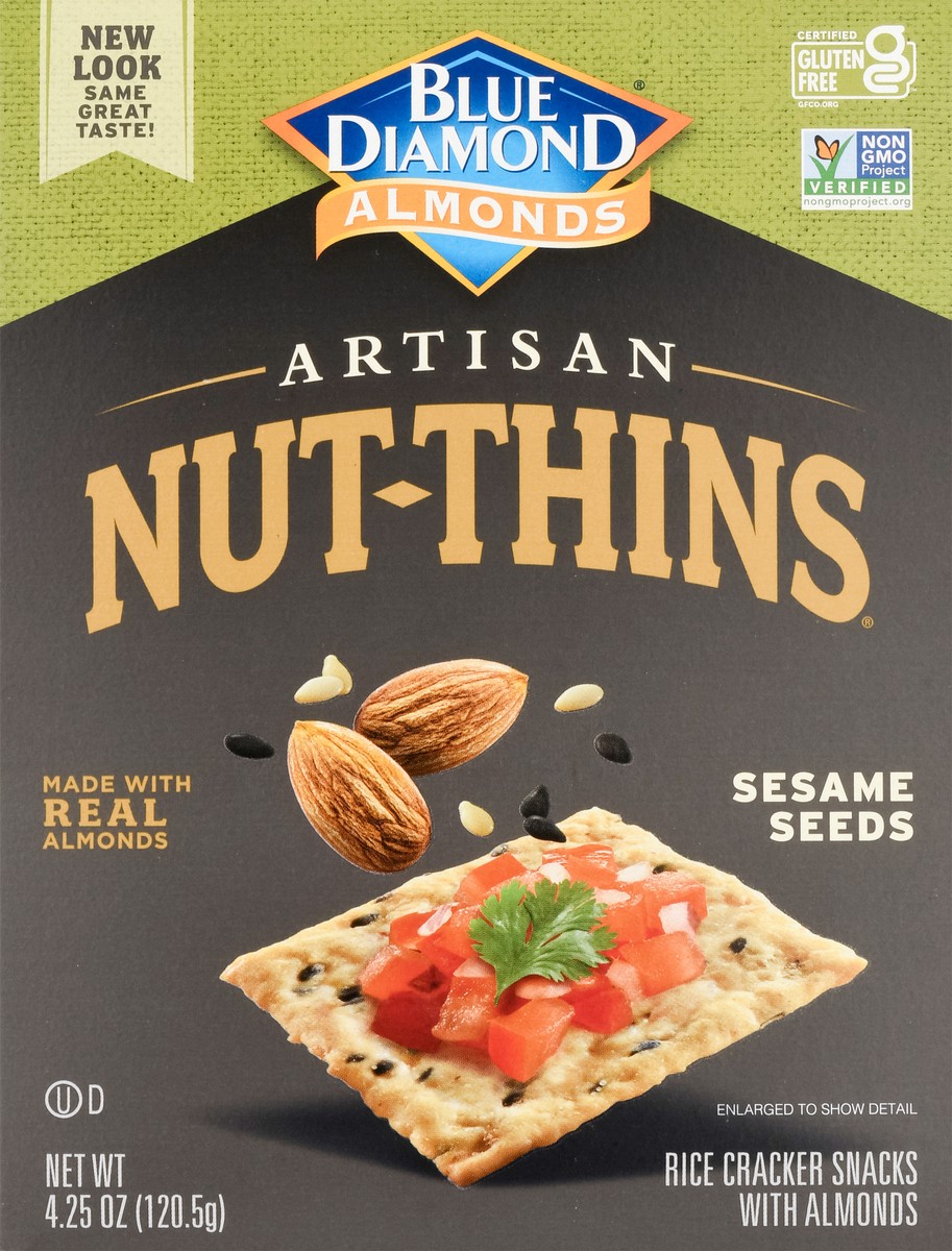 slide 6 of 9, Blue Diamond Artisan Nut Thins Crackers, Sesame Seed, 4.25oz Box, 4.25 oz