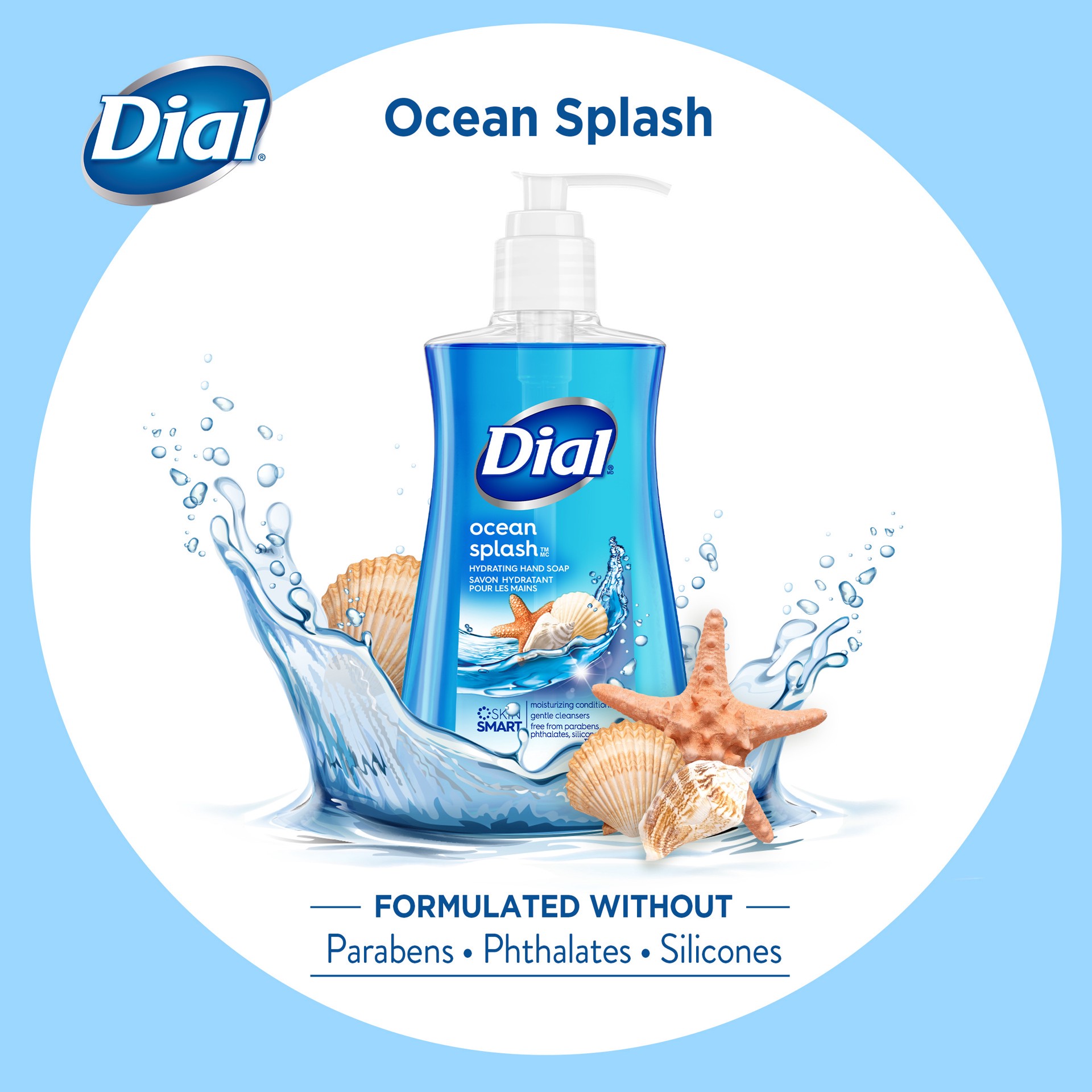 slide 5 of 5, Dial Liquid Hand Soap, Ocean Splash, 7.5 fl oz, 7.50 fl oz