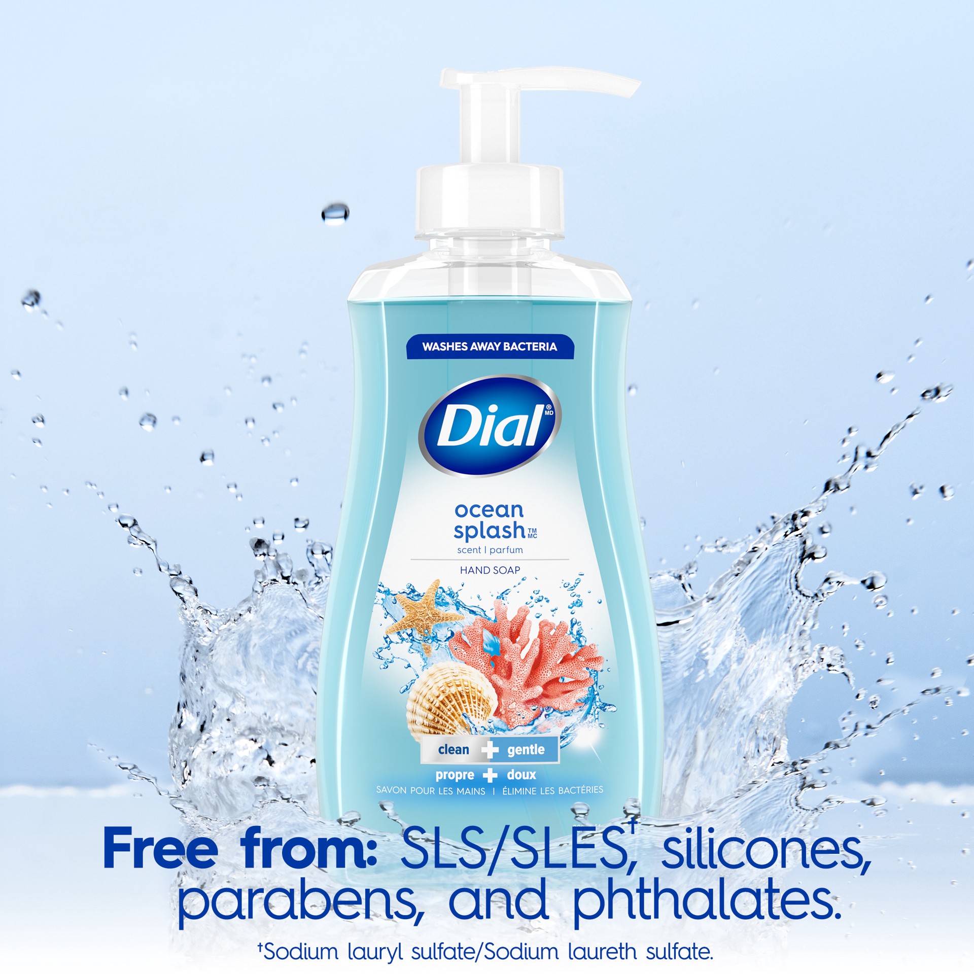 slide 1 of 5, Dial Liquid Hand Soap, Ocean Splash, 7.5 fl oz, 7.5 oz