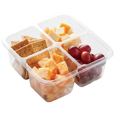 slide 1 of 1, H-E-B Meal Simple Cheese Wheat Crisps and Grapes Snack Tray, 11.8 oz
