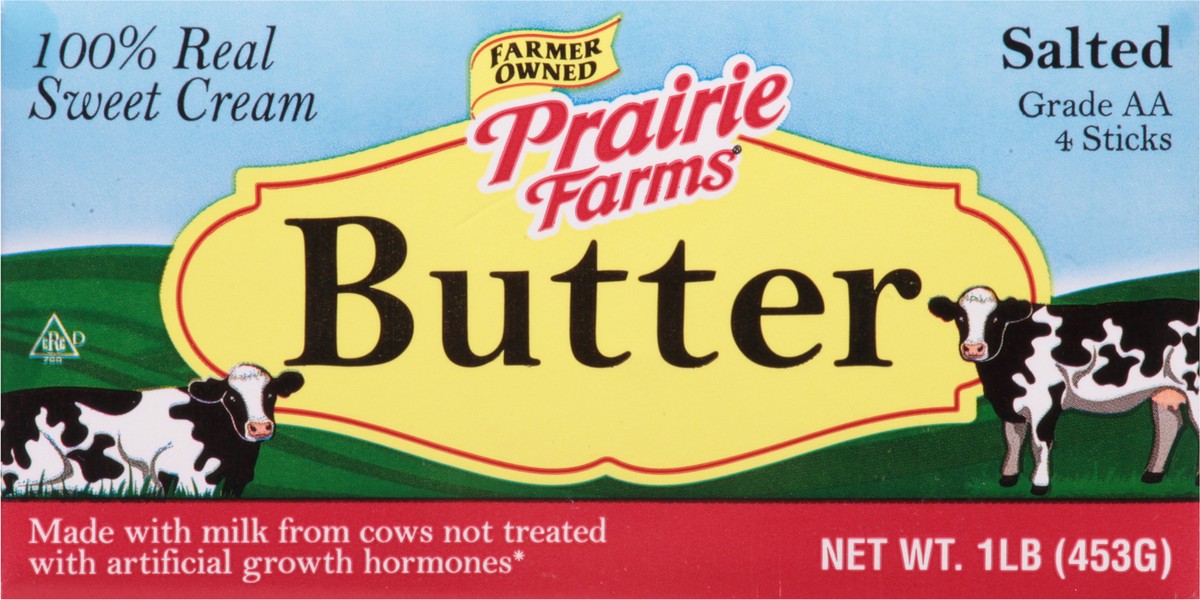 slide 8 of 13, Prairie Farms Salted Butter 4 ea, 16 oz