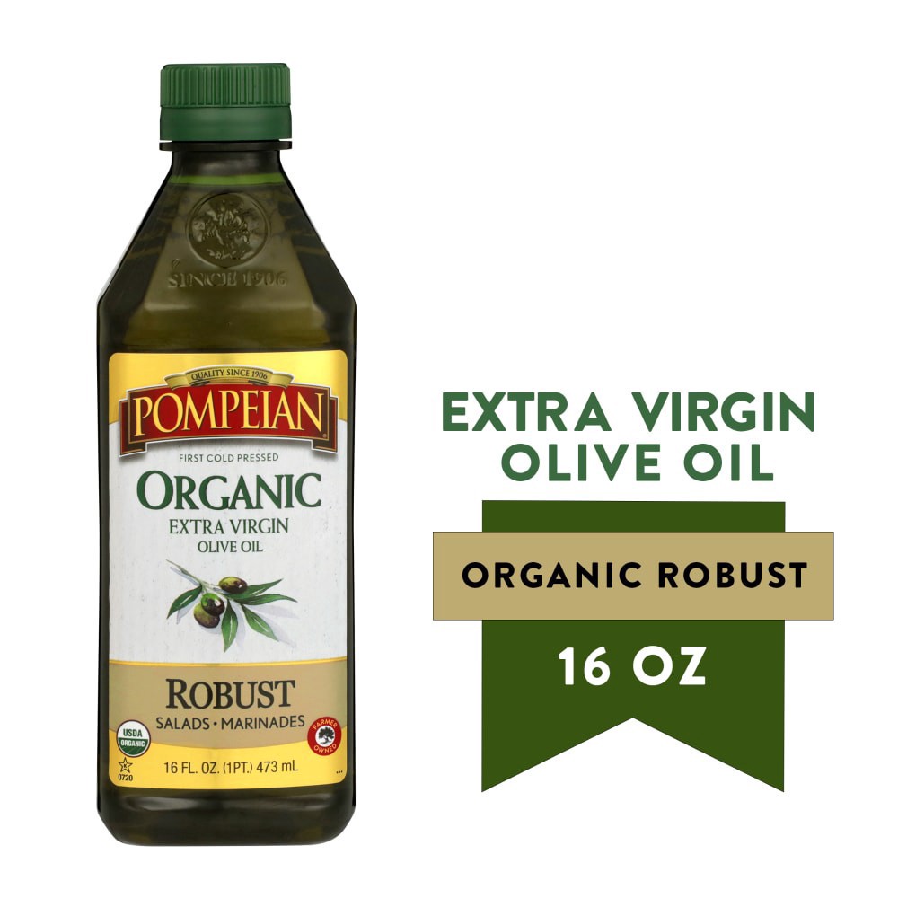 slide 1 of 5, Pompeian Organic Robust Extra Virgin Olive Oil 16 oz, 16 fl oz