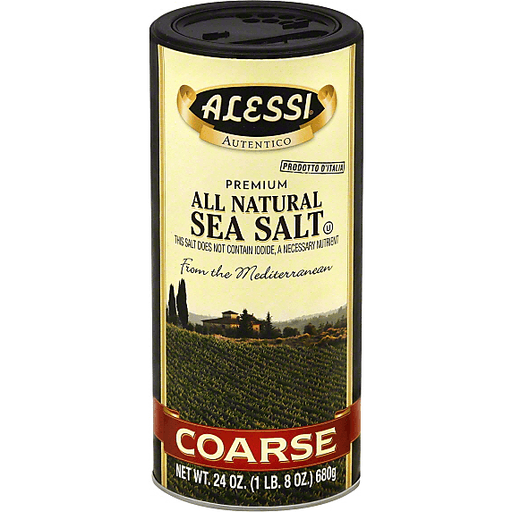 slide 2 of 2, Alessi All Natural Coarse Sea Salt, 24 oz