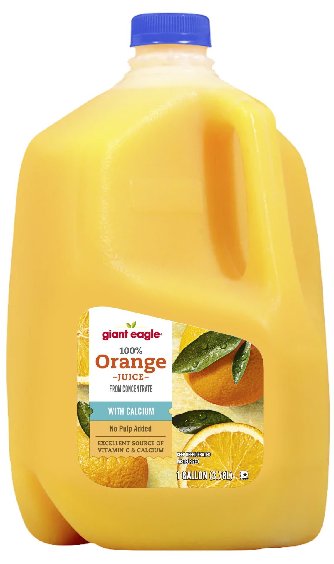 slide 1 of 1, Giant Eagle 100% Orange Juice, With Calcium - 128 oz, 128 oz