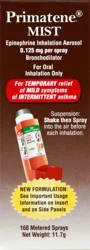 Primatene Mist Epinephrine Inhalation Aerosol Bronchodilator 11.7 gr