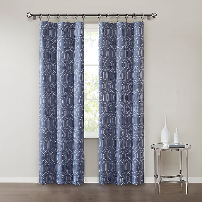 slide 1 of 5, SALT Clancy 95-Inch Rod Pocket Room Darkening Window Curtain Panels - Indigo, 2 ct