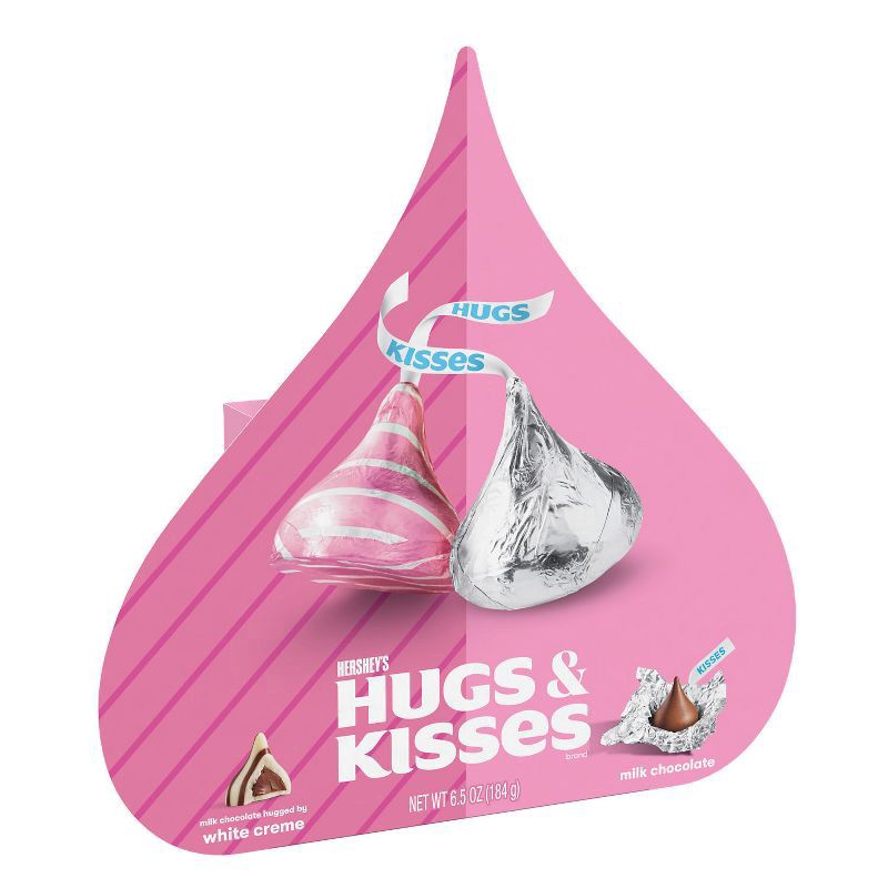 slide 1 of 8, Hershey's HUGS & KISSES Assorted Flavored, Valentine's Candy Gift Box, 6.5 oz, 6.5 oz