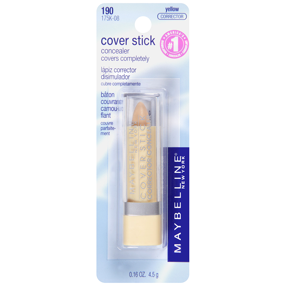 slide 1 of 2, Maybelline Cover Stick Concealer - 190 Yellow, 0.16 oz