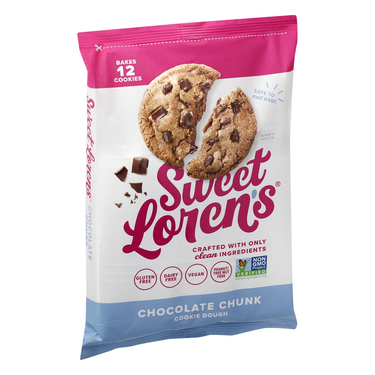 slide 2 of 9, Sweet Loren's Gluten Free Vegan Chocolate Chunk Cookie Dough - 12oz, 12 oz