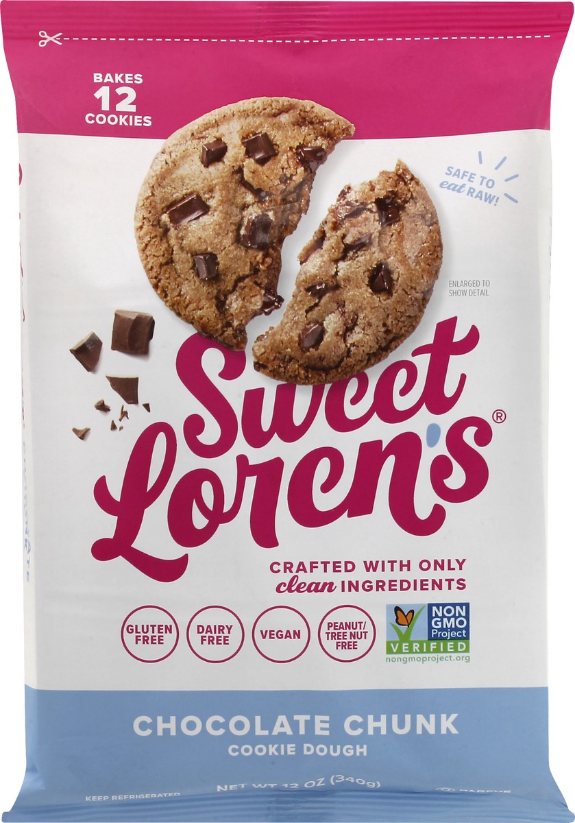 slide 6 of 9, Sweet Loren's Gluten Free Vegan Chocolate Chunk Cookie Dough - 12oz, 12 oz