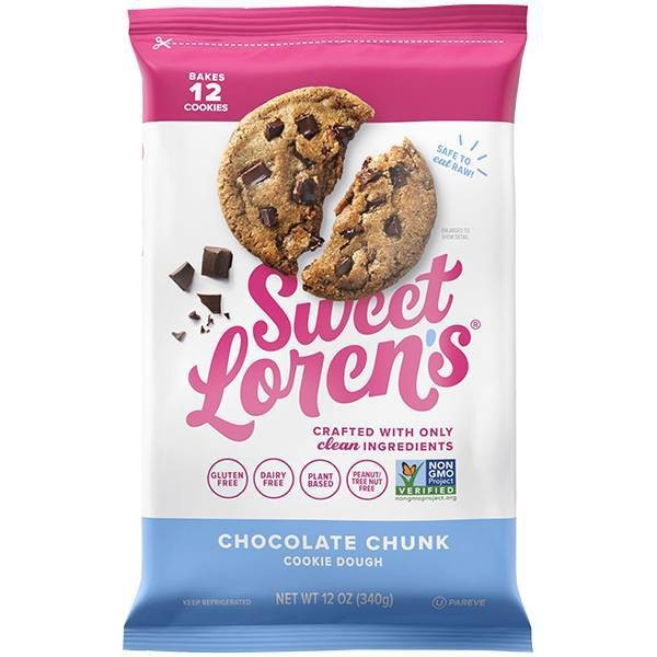 slide 1 of 5, Sweet Loren's Gluten Free Chocolate Chunk Place And Bake Cookie Dough, 12 oz