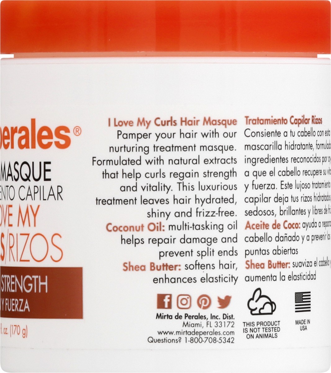 slide 8 of 9, Mirta de Perales Hair Masque, Hydration & Strength, 6 Ounce, 6 oz