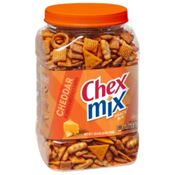 Chex Mix Cheddar Snack Mix, Salty Snacks Tub, 20 oz