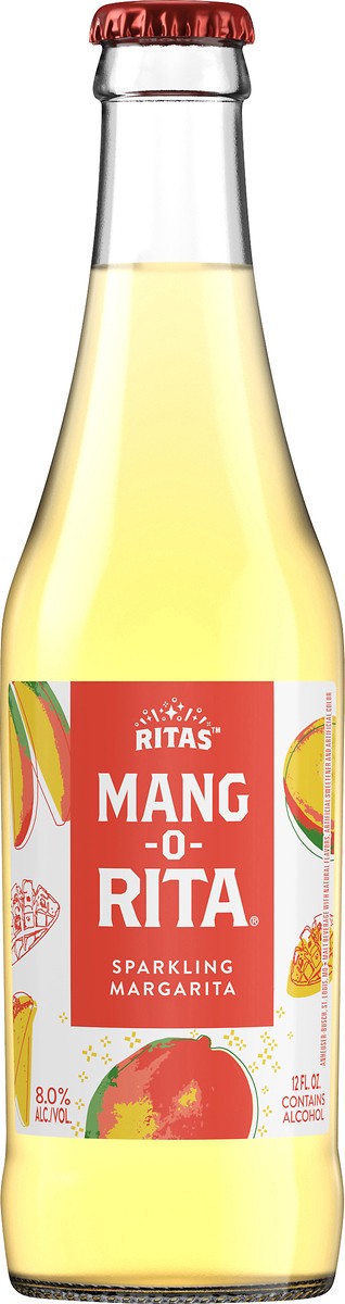 slide 4 of 6, RITAS Mang-O-Rita Sparkling Margarita, 12 fl. oz. Bottle, 8% ABV, 12 fl oz