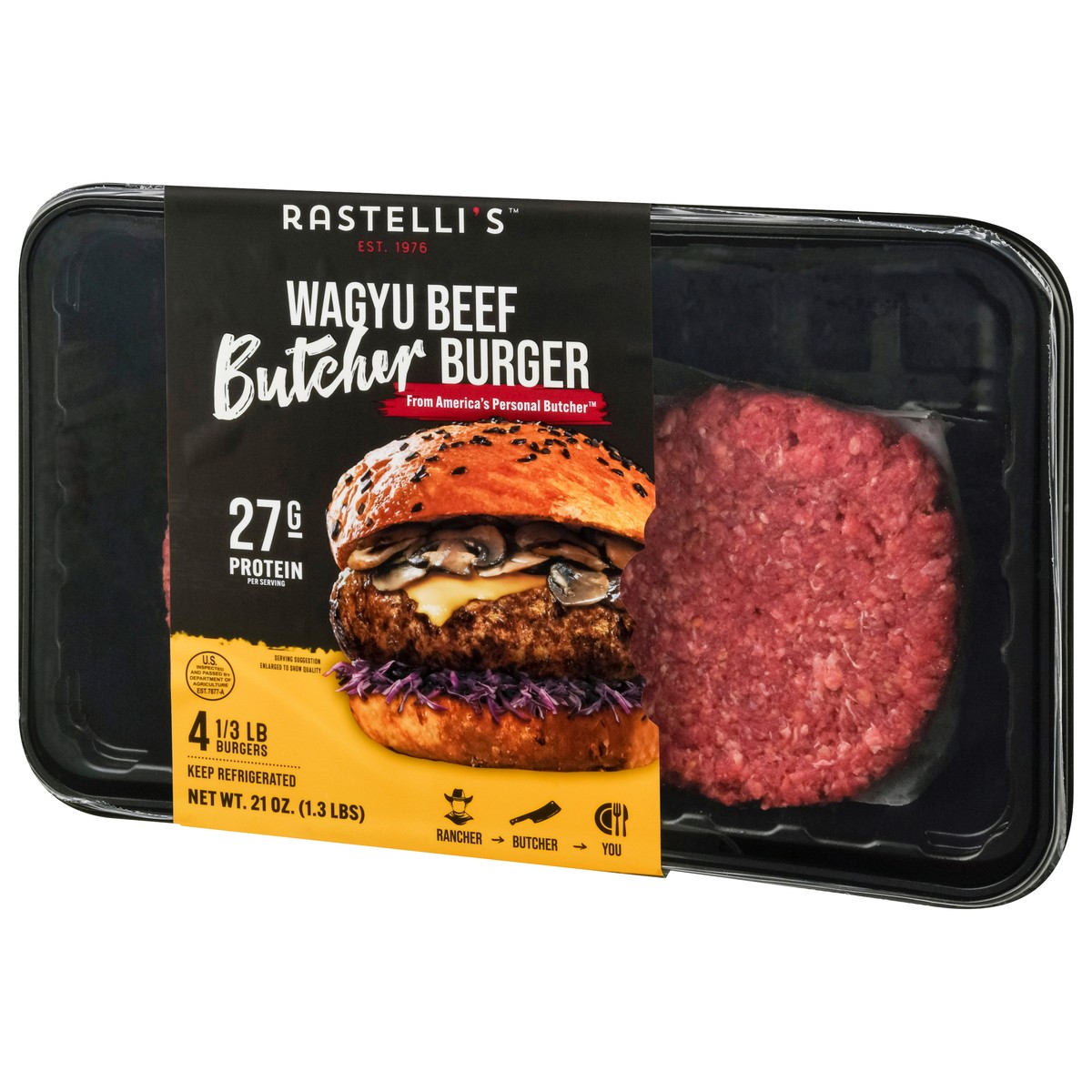 slide 11 of 13, Rastelli's Butcher Wagyu Beef Burger 4 - 0.33 lb Burgers, 4 ct