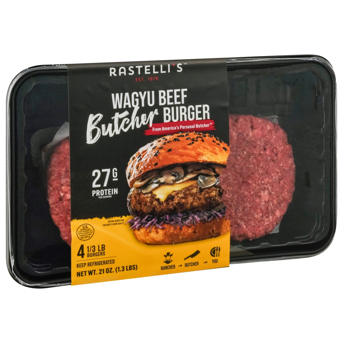 slide 5 of 13, Rastelli's Butcher Wagyu Beef Burger 4 - 0.33 lb Burgers, 4 ct