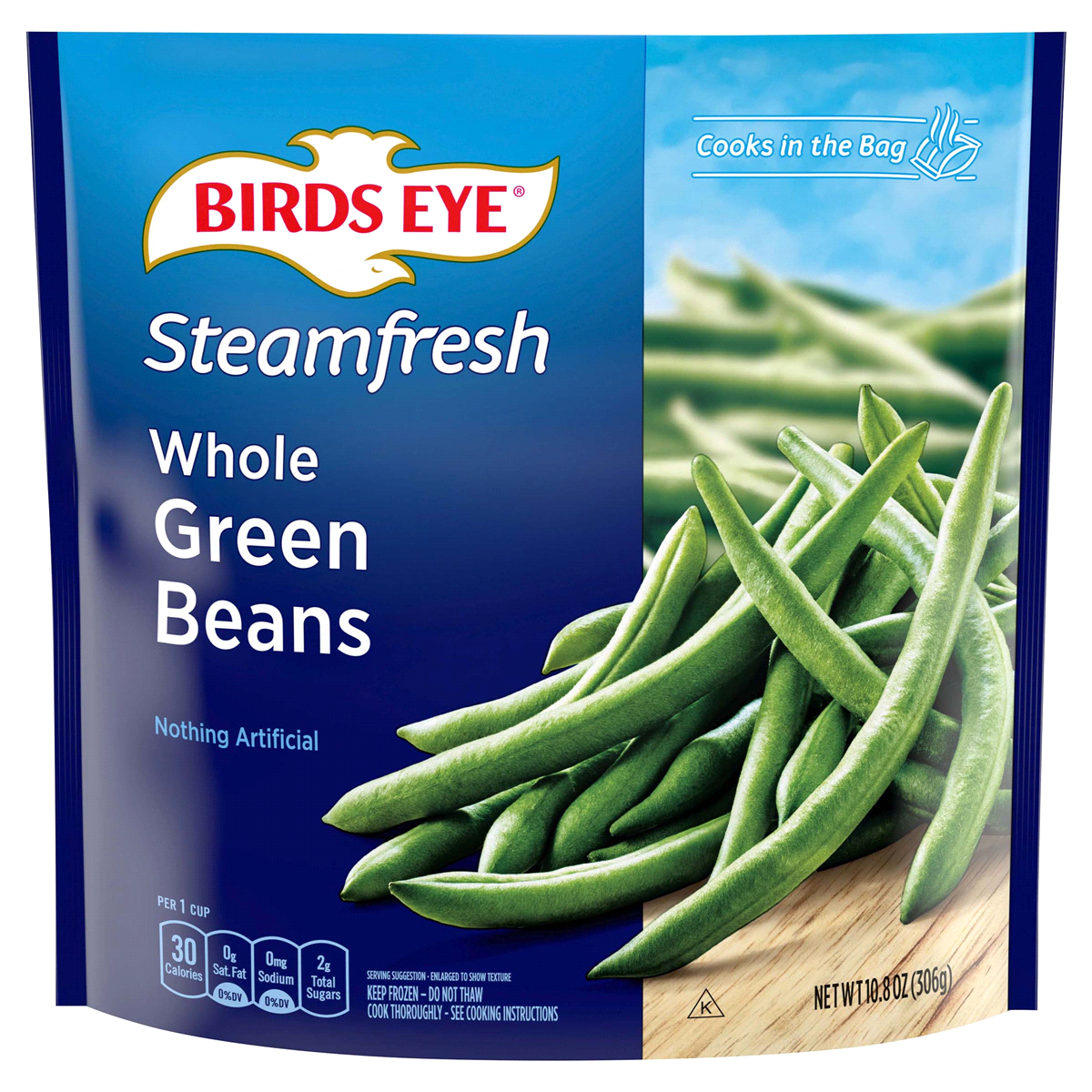 slide 1 of 10, Birds Eye Steamfresh Premium Selects Frozen Whole Green Beans, 12 oz