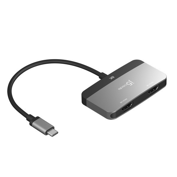 slide 3 of 8, j5create 8K Usb-C To Hdmi Dual Display Adapter, Space Gray/Black, Jca465, 1 ct