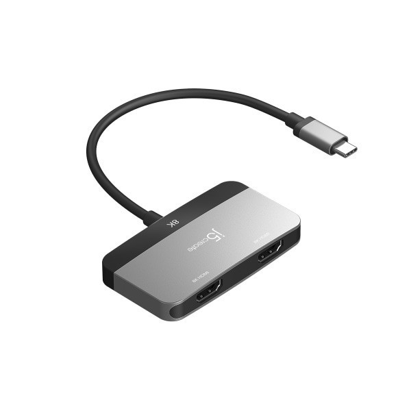 slide 5 of 8, j5create 8K Usb-C To Hdmi Dual Display Adapter, Space Gray/Black, Jca465, 1 ct